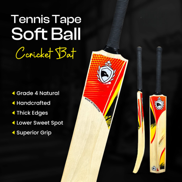 Cricket Bat Kashmir Willow Handmade Soft Tape - Image 3