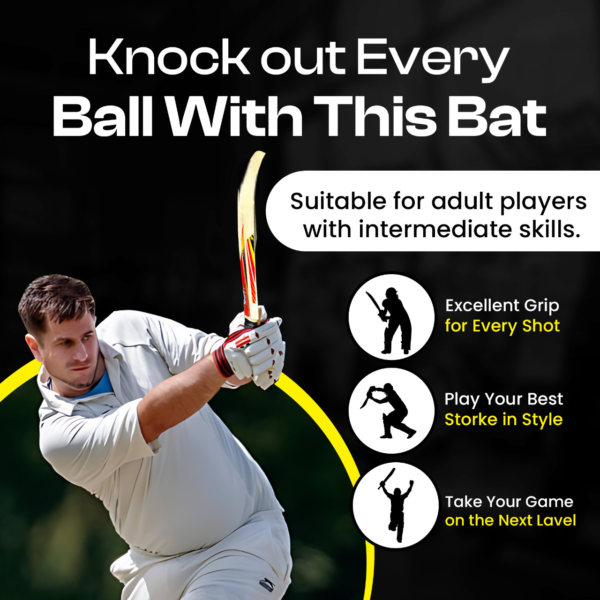 Cricket Bat Kashmir Willow Handmade Soft Tape - Image 2