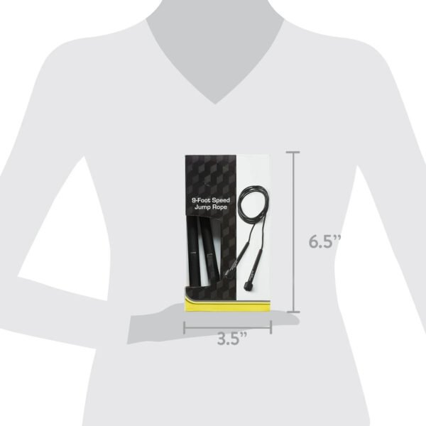 Speed Jump Rope with Light Weight Handles, 9' Length, Black - Image 2