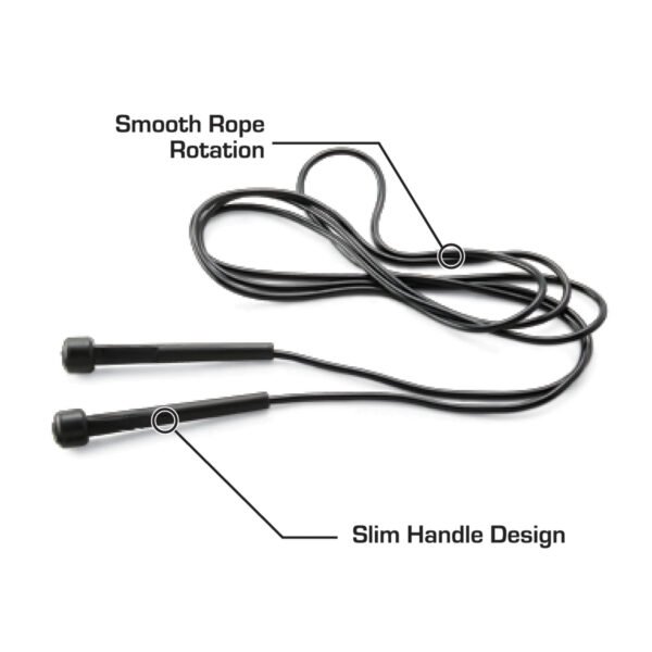 Speed Jump Rope with Light Weight Handles, 9' Length, Black - Image 3