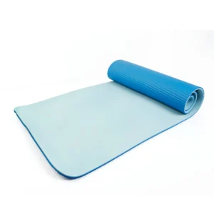 Two Tone Fitness Mat, 10mm, 72inx24in, Blue Color, NBR Foam