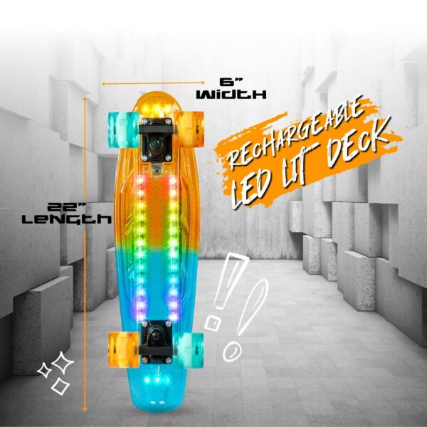 Light-up Skateboard Retro Mini Cruiser 62mm Wheels - Image 3