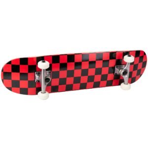 Sports Complete Full Size Maple Checkerboard Deck Skateboard - Red