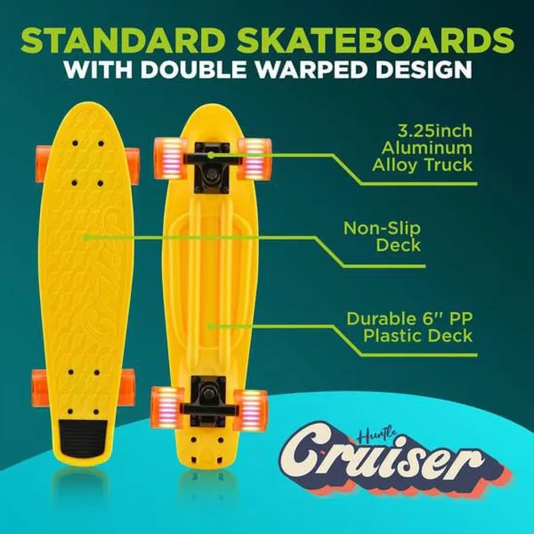 Standard Skateboard Mini Cruiser - 6'' PP Deck Complete Double - Image 3